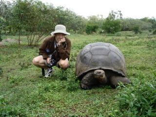 www.redneckrhapsody.com Kevin in the Galapagos Islands with a resident giant tortoise.