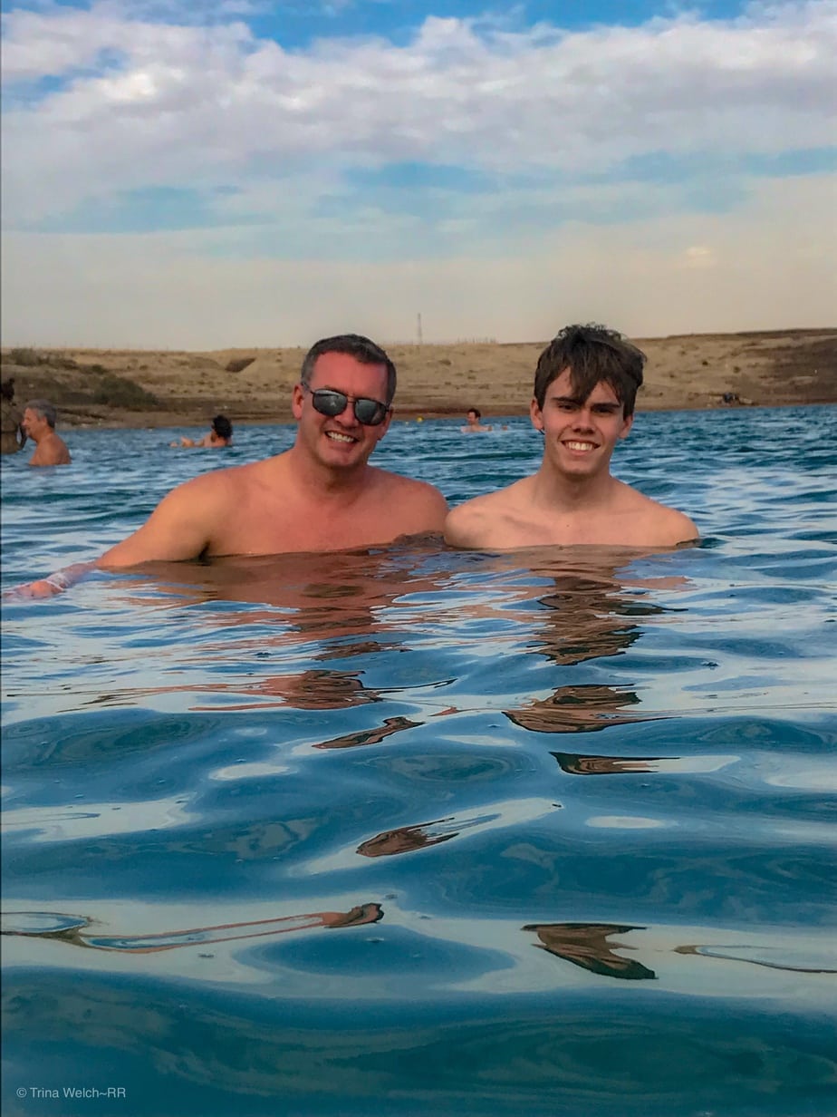 www.redneckrhapsody.com The Dead Sea - Wayne and Noah enjoying a "float."