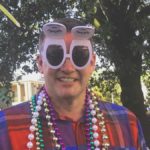 www.redneckrhapsody.com Wayne in Tuck's toilet sunglasses & beads - Mardi Gras 2017