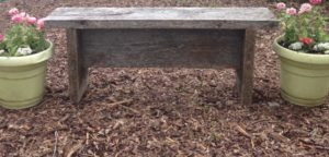 Farmhouse Backyard Bench easy to make DIY from old barn wood