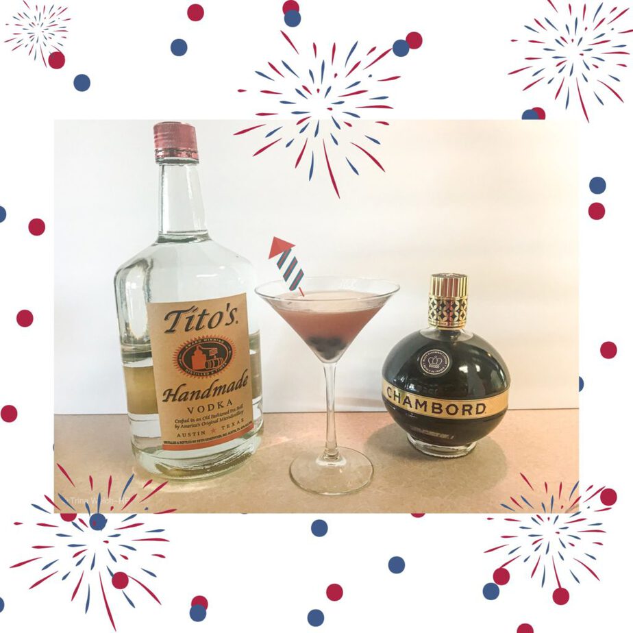 Southern French Martini with ingredients.