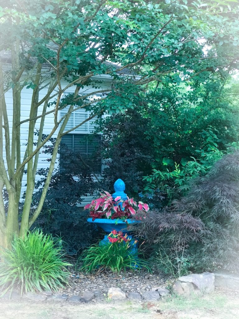 Backyard view with face lift of fountain 2019