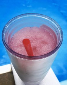 Frozen Lemonberry Libation drink by the pool.