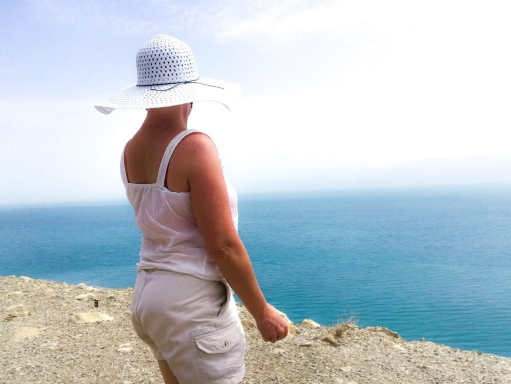 Trina looking at the Dead Sea