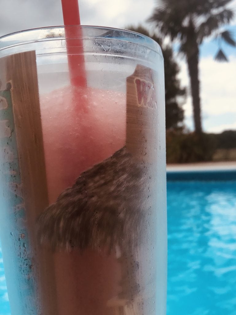 Chilling by the pool with a Frozen Lemonberry Libation to cool off with.
