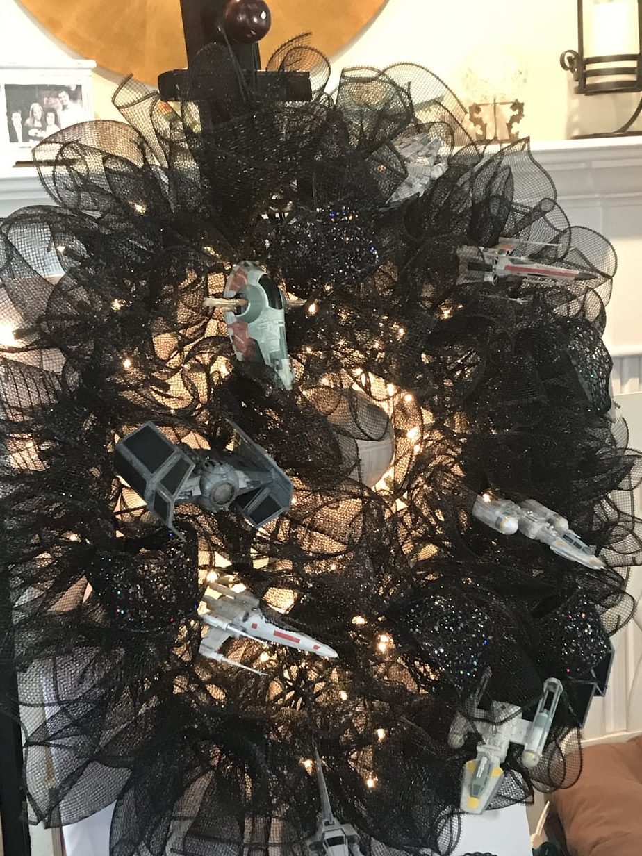 Wreath after lights, putting ships on the front
