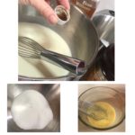 Different stages of eggnog making