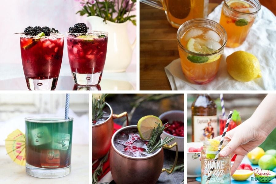 Collage of several in the 59+ epic cocktail recipes.