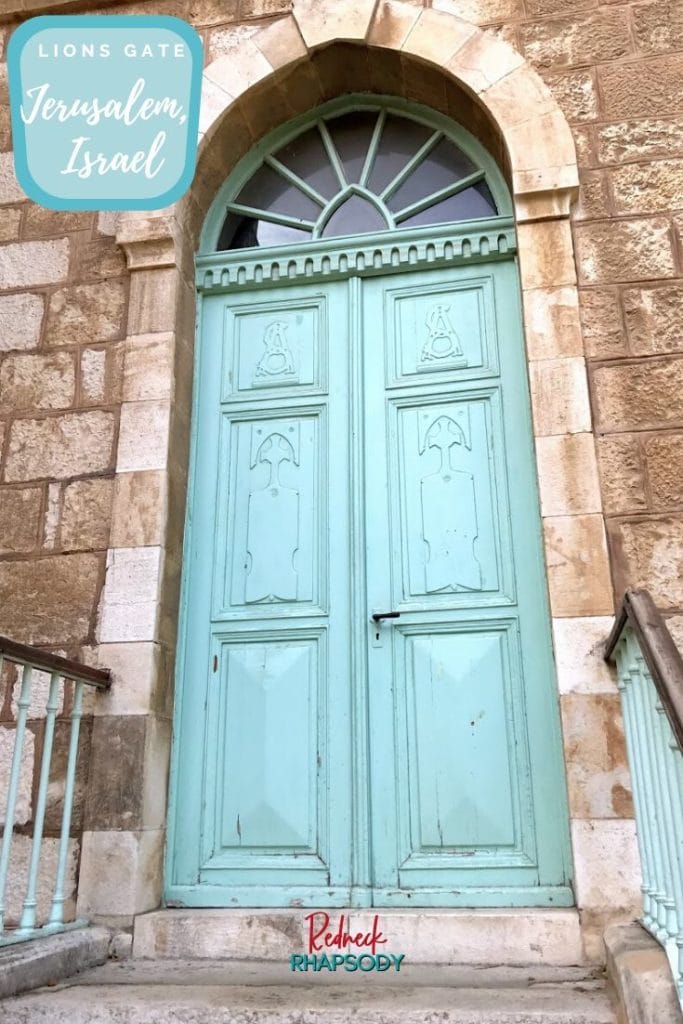 Pin #2 Israel 2017 Beautiful turquoise huge doors.