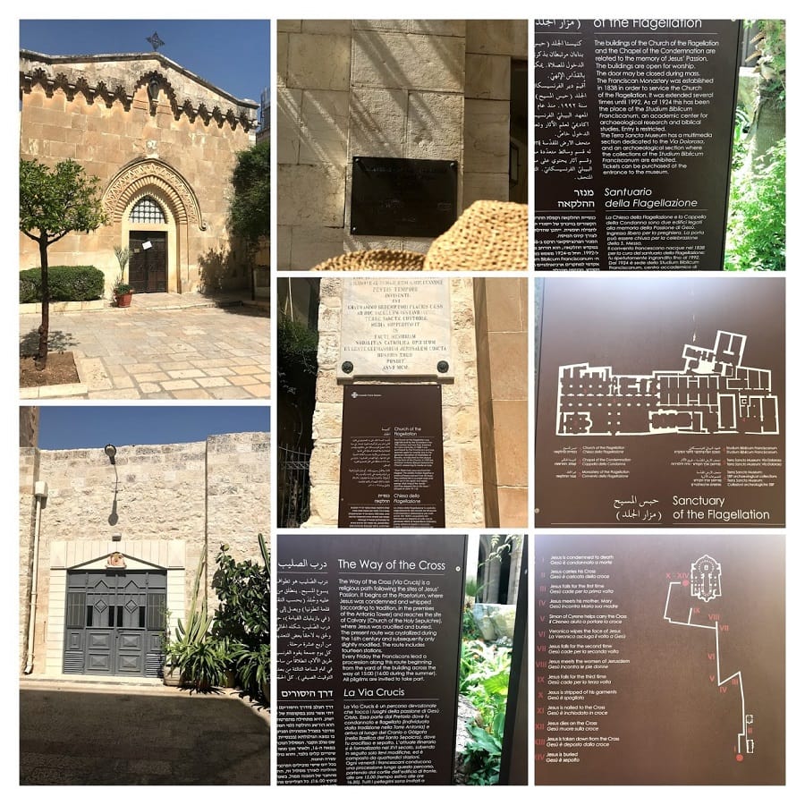 Historical sites at the Lions' Gate on the Via Dolorosa