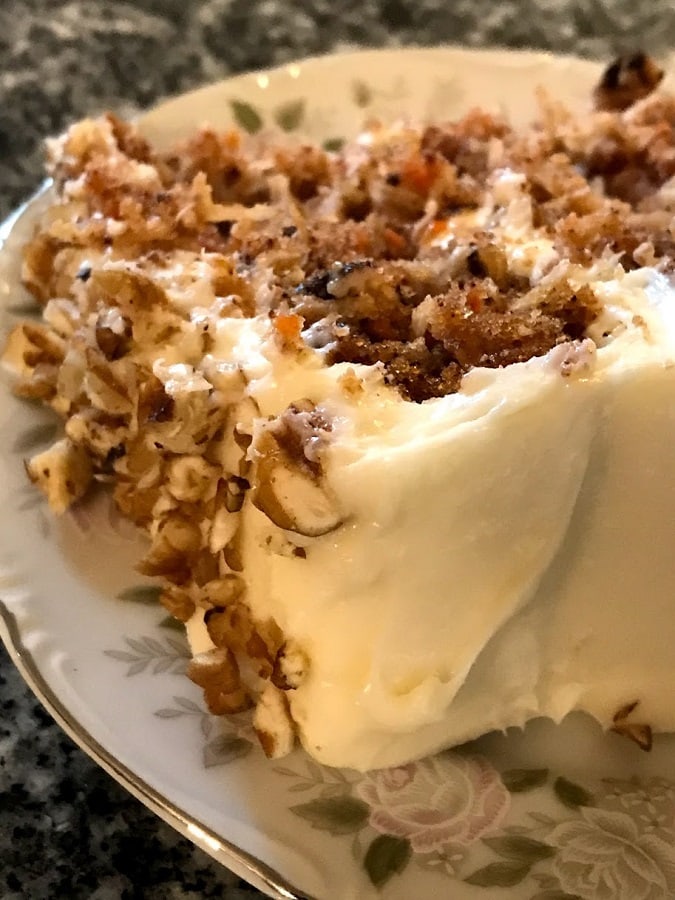Nice delicious slice of the best carrot cake ever.