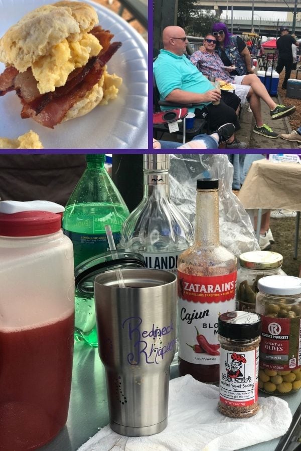 Punch, food, and all the ingredients for a kickin' Bloody Mary. Friends at Mardi Gras NOLA.