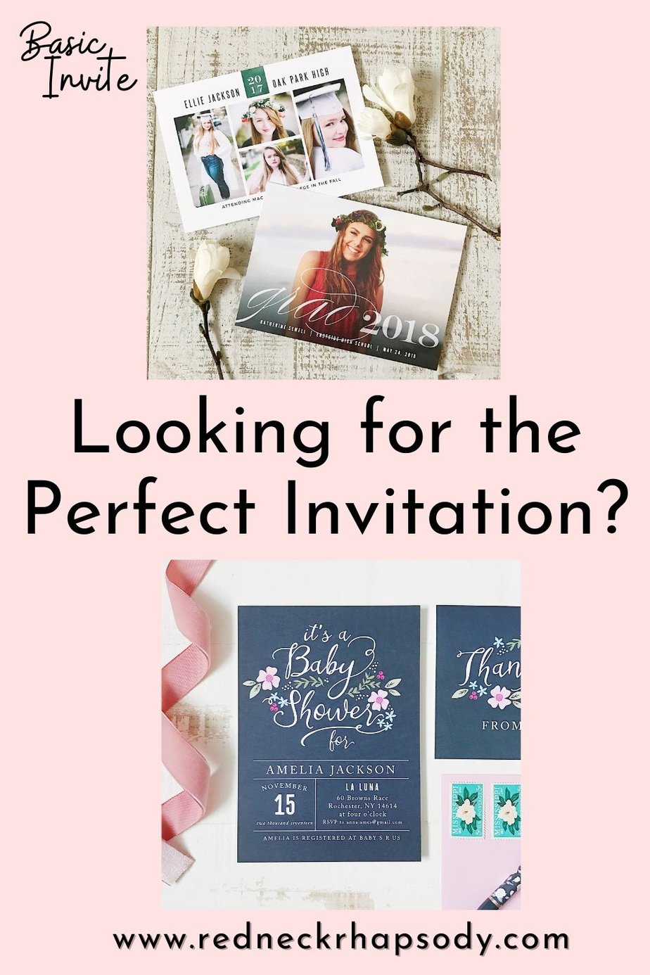Basic Invite variety of invitations.